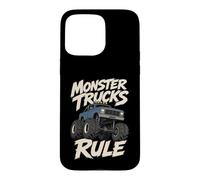 Monster Trucks Rule Big Tires Jump Monster Blue Pickup Truck Case for iPhone 15 Pro Max