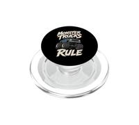 Monster Trucks Rule Big Tires Jump Monster Blue Pickup Truck PopSockets PopGrip for MagSafe
