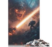 Monster Vs Soldier Jigsaw Puzzles Puzzle for Adults Kids. 1000 Piece Great Gifts Challenge Toy Educational Game Home Decoration for Adults& Kids Age 14 Years Up 1000pcs (38x26cm)