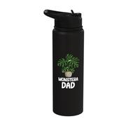 Monstera Dad Plant Lover Houseplant Stainless Steel Insulated Water Bottle