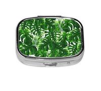 Monstera Deliciosa Banana Palm,Meta Pill Box 2 Compartment Medicine Case,Portable Organizer