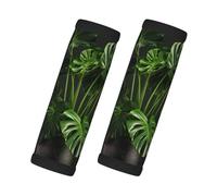 Monstera Deliciosa Banana Palm Print Car Handle Protectors Luggage Handle Wrap Grips 2 Packs Travel Non Slip Soft Grip