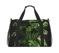 Monstera Deliciosa Banana Palm Print Foldable Carry On Tote Large Capacity Hand Carry Bag for Airplane Weekend Getaways