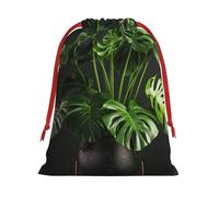 Monstera Deliciosa Banana Palm Print Gift Drawstring Bag Reusable Pouch Birthday Presents Wedding Daily Organizing Events