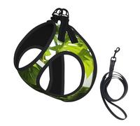 Monstera Deliciosa Banana Palm Print Pet Leash Vest Reflective Adjustable Soft Mesh Vest Breathable For Daily Walks