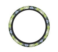 Monstera Deliciosa Banana Palm Print Steering Wheel Cover Non-Slip Heat Insulation Protection Car Interior Accessory