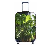 Monstera Deliciosa Banana Palm print Trolley Suitcase Protective Cover Luggage Protective Cover Unique Double Sided Pattern, White, X-Large, White, X-Large