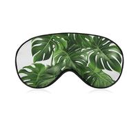 Monstera Deliciosa Banana Palm Sleep Mask for Women Men Side Sleeper Eye Cover with Adjustable Strap Soft Breathable Blackout Mask Slip-Free Deep Sleeping Travel Essentials