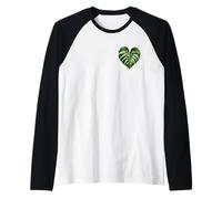 Monstera Deliciosa Heart Pocket Plant Mother Tropical Leaf Raglan Baseball Tee