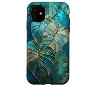 Monstera Deliciosa Stained Glass Tropical Plant Art Case for iPhone 11