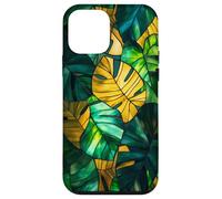 Monstera Deliciosa Stained Glass Tropical Plant Art Case for iPhone 12 mini