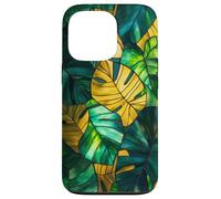 Monstera Deliciosa Stained Glass Tropical Plant Art Case for iPhone 13 Pro