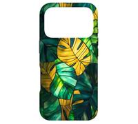 Monstera Deliciosa Stained Glass Tropical Plant Art Case for iPhone 17 Pro