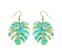 Monstera Earrings for Women, Acrylic Palm Leaf Plant Dangle Drop Earrings Tropical Jewelry for Summer Beach Birthday (Gradient)