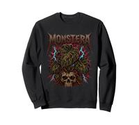 Monstera Houseplant Plant Lover Heavy Metal Gothic Botanical Sweatshirt