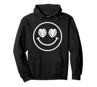 Monstera Leaf Happy Face Tropical Plant Lover Beach Design Pullover Hoodie