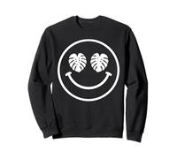 Monstera Leaf Happy Face Tropical Plant Lover Beach Design Sweatshirt
