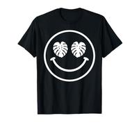 Monstera Leaf Happy Face Tropical Plant Lover Beach Design T-Shirt