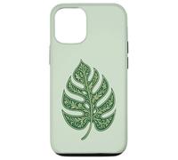 Monstera Leaf Ornament with Floral Structure Nature Symbol Case for iPhone 12/12 Pro