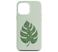 Monstera Leaf Ornament with Floral Structure Nature Symbol Case for iPhone 13 Pro Max