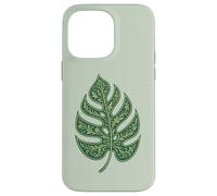 Monstera Leaf Ornament with Floral Structure Nature Symbol Case for iPhone 14 Pro Max