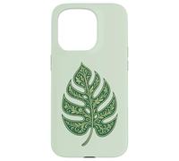 Monstera Leaf Ornament with Floral Structure Nature Symbol Case for iPhone 15 Pro