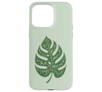 Monstera Leaf Ornament with Floral Structure Nature Symbol Case for iPhone 15 Pro Max