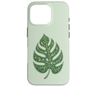 Monstera Leaf Ornament with Floral Structure Nature Symbol Case for iPhone 16 Pro
