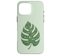 Monstera Leaf Ornament with Floral Structure Nature Symbol Case for iPhone 16 Pro Max