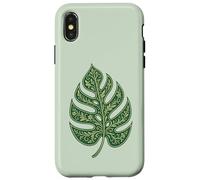 Monstera Leaf Ornament with Floral Structure Nature Symbol Case for iPhone X/XS