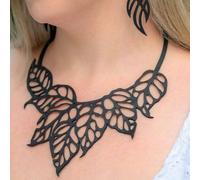 Monstera Leaf Upcycled Inner Tube Statement Necklace