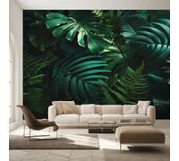 Monstera Palm Leaves Wallpaper for Living Room & Bedroom & Hallway, Non-Woven Tropical Green Leaf Mural Wallpaper, Wall Mural Wall Decoration 315 x 215 cm (WxH) K-MZ&4