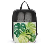 Monstera Plant Leaves Shoe Bag for Travel Daily Use Anti-dust Storage Carrier Golf Shoe Pouch