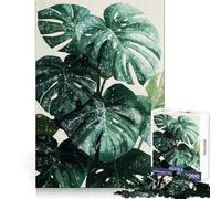 Monstera Plant with Glittering Effect Jigsaw 1000 Pieces for Teenagers Logic Skill Precise Edge Family Bond Ideal Decor (38x52cm)