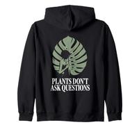 Monstera Plants Don't Ask Questions Introvert Plant Lover Zip Hoodie