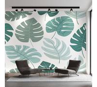 Monstera Wallpaper for Living Room, Plant Green Leaf Wall Mural for Bedroom 450x315 cm, Non-Woven Photo Wallpaper, Home Decor D&O99