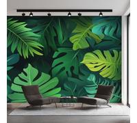 Monstera Wallpaper for Living Room, Tropical Rainforest Wall Mural for Bedroom 150x105 cm, Non-Woven Photo Wallpaper, Home Decor D&O102