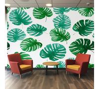Monstera Wallpaper - Tropical Green Leaves Wall Mural - Wall Murals for Living Room Bedroom - Photo Wallpaper & Home Decor Art - 250 x 175 cm I4