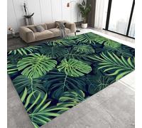 Monstera Washable Rug, 180x300cm, Sage Dark Green Leaf Area Rugs for Bedroom, Hawaiian Tropical Plants Room Decoration, Non-Slip Living Room Throw Rug Entry Mat Indoor Carpet for Kitchen Office