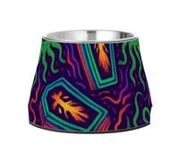 Monsters and Coffins Dogs Food Bowls Non Slip Stainless Steel Pets Bowl Stand for Slow Feed Whisker Fatigue