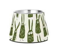 Monsters Animals Khaki on White Dogs Food Water Bowl Enhanced Stainless Steel Pets Basic Bowls for Medium Dogs Comfort Feeding