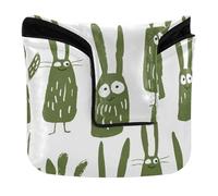 Monsters Animals Khaki on White Golf Mallet Putter Cover Magnetic Snap Putter Headcovers for Most Brand PU Leather