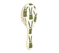 monsters Animals Khaki on White Paddle Brush For Natural Hair Wooden Massage Brush peine de madera para cabello