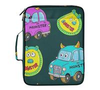 Monsters Car Colorful Green File Folder 7 Pockets A4 Letter Size with Zipper Closure for Document Storage File Folder with Zipper carpetas de