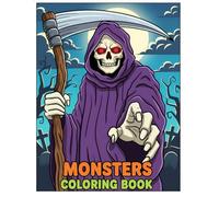 Monsters Coloring Book: Over 50 Spooky-Themed Pages Designed For Creativity, Stress Relief, And Fun Halloween Gifts