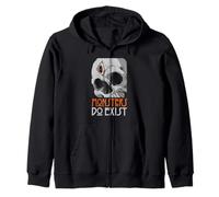 Monsters Do Exist Scary Skull Horror Design Zip Hoodie