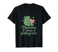 Monsters Have Feelings Too Cute Spooky Monster Print T-Shirt