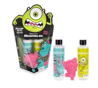 Monsters Inc Body Wash & Body Lotion 100ml x 2 Incl Strawberry Fizzer | Disney Bath Gift Set Apply & Blueberry Fragrance 3.38fl x 2, Incl 1 x Strawberry Bath Fizzer, Officially Licensed, Mad Beauty