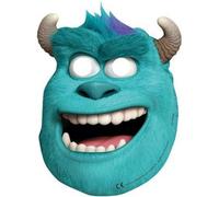 Monsters Inc Sulley Cardboard Party Mask (Pack Of 6) Blue/white (One Size)
