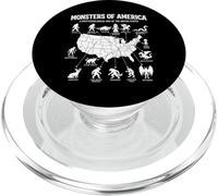 Monsters Of America Cryptid Map United States Folklore PopSockets PopGrip for MagSafe
